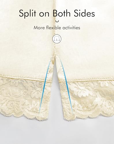 Image of MANCYFIT Satin Bloomers for Women, Lace Hem Slip Shorts