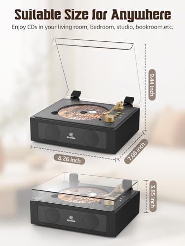 Image of RetroAudio CD Player Portable with Built-in Stereo Speakers Support Bluetooth Nostalgic Music CD Players for Home AUX in /Headphone Jack
