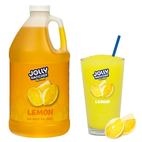 Image of JOLLY RANCHER SLUSH Lemon Frozen Beverage Mix - Fruit Flavor Slushie Mix for Machine, 1 /2 Gallon Bottle - Drink Concentrate, 5:1 Ratio for Slushie & Frozen Drink Machines