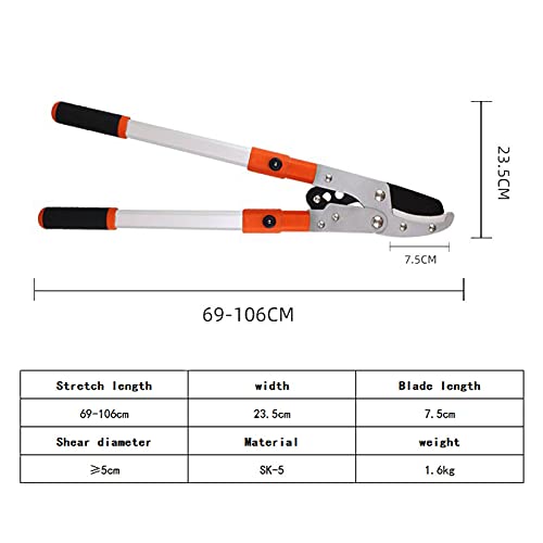 DuYong 106 cm SK-5 stalen blad tuintak trimmer, 5 posities verstelbaar, trimmer Oranje - Image 3