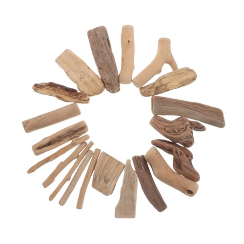 Holibanna 20pcs Unique Decorative Driftwood for Home and Aquarium Decor Polished Natural Wood Blocks with Artistic Appeal and Refined Finish for Crafting and Wedding Decor
