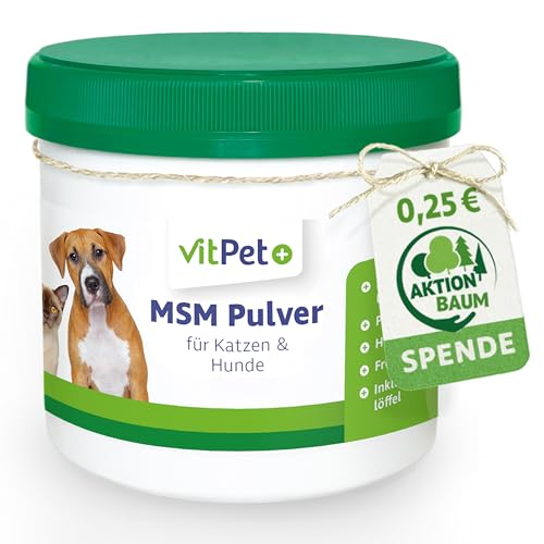 VitPet+ MSM Hund – Premium MSM Pulver für Hunde und Katzen – 300 g Dose inkl. Dosierlöffel (Methylsulfonylmethan- / Schwefel-Pulver für Katzen und Hunde) VitPet+ MSM Hund – Premium MSM Pulver für Hunde und Katzen – 300 g Dose inkl. Dosierlöffel (Methylsulfonylmethan- / Schwefel-Pulver für Katzen und Hunde)