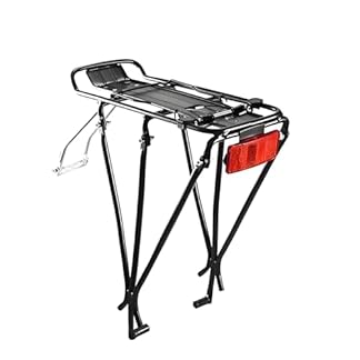 Rear bike rack aluminum alloy bike cargo rack bicycle carrier with hardware and reflector can hold up to 55 lbs fits most adult bicycle frames