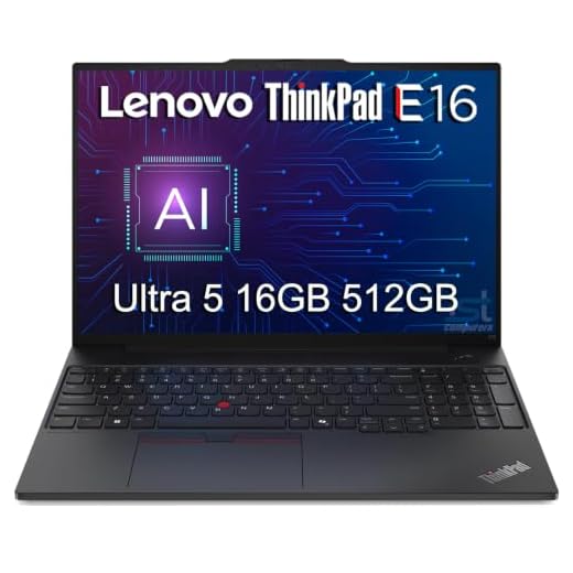 Lenovo ThinkPad E16 Gen 3 Business AI PC Laptop (16" FHD+ Anti-Glare, Intel 12-Core Ultra 5 225U (> i7-1365U), 16GB DDR5 RAM, 512GB SSD) Fingerprint, 1080P IR Webcam, Thunderbolt 4, Win 11 Pro, 2025