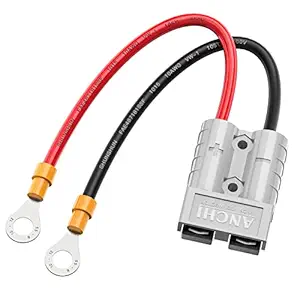 ELECTOP 10AWG Battery Electric Forklift Cable, Compatible with Ads Connector 50A 600V and O Ring Battery Connector Cable for Tractors UPS Battery Packs Sightseeing Car(Grey)