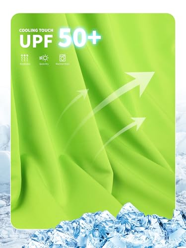 Image of Boys Neon Shirts Dry Fit Athletic T Shirts UPF 50+ Performance Cooling Shirt Short Sleeve Rash Guard Kids Top for Boys Girls