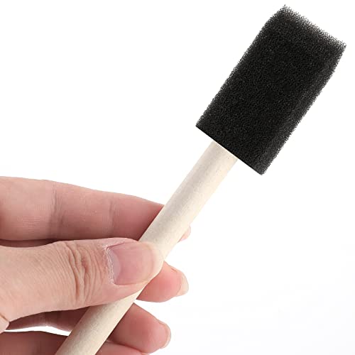 Wllhyf 6 Pcs Foam Paint Brush Set, Sponge Wood Brush With Wooden Handles Comfortable And Durable Sponge Paint Brushes Suit For Smooth Surface, Remove Stains, Crafts, And Paints #TOP2