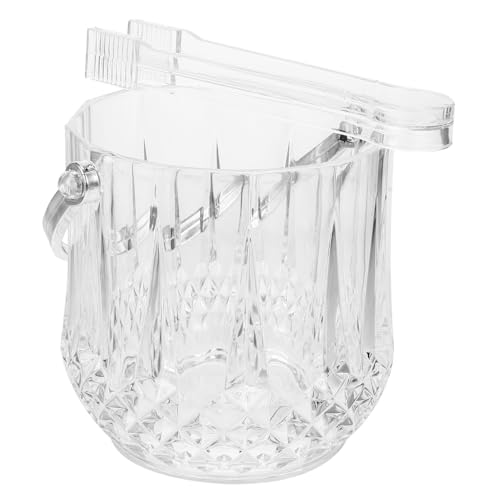 Holibanna Secchiello e Pinza per Ghiaccio Trasparente Portatile Secchiello Ice Bucket Capiente con Design Liscio e Manico Stabile per Raffreddamento Bevande e Feste