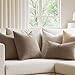 MIULEE Pack of 2 Decorative Throw Pillow Covers Soft Chenille Throw Pillows Solid Textured Cushion Covers for Couch Sofa Bedroom Living Room 20x20 Inch,Light Taupe
