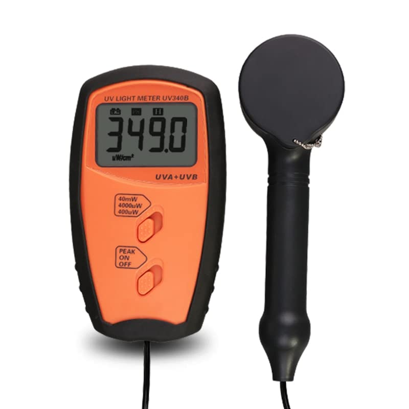 UV340B UVA/UVB Light Meter - 290-390nm, 0.5s Response, 0-40 mW/cm2 Range - Research & Safety Grade UV Radiation Monitor
