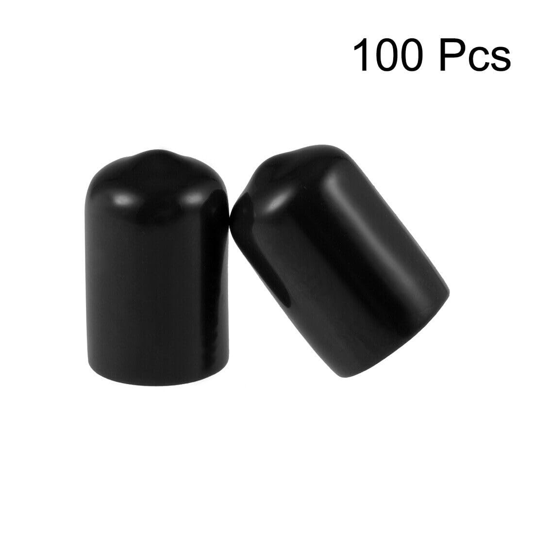 Generic Screw Thread Protector, 12mm ID Round End Cap Cover Black Tube Caps 100pcs