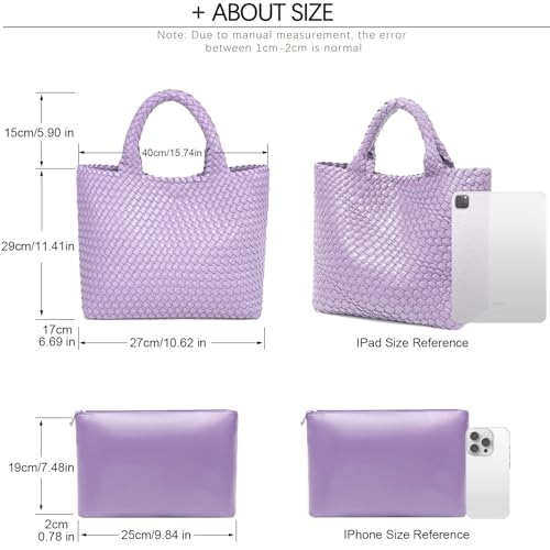 Image of JINMANXUE Fashion Woven Bag Shopper Bag Travel Handbags and Purses Women Tote Bag Large Capacity Shoulder Bags