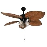 Control con tres velocidades: el ventilador de techo ofrece una velocidad del viento con tres velocidades (alta/media/baja). La velocidad del viento y la luz se pueden regular con un cordón