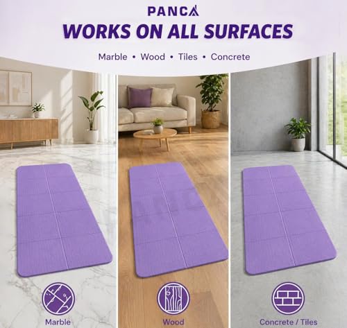 Image of PANCA Folding Yoga Mat for Exercise 8mm Thick Big Size Non Slip Workout Mat for Yoga, Meditation, Pilates, Gymnastics & Home Gym | Foldable Exercise Floor Mat for Men Women Kids (Purple)