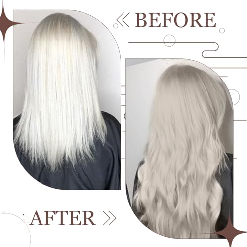 Hetto Clip in Hair Extensions Real Human Hair Platinum Blonde, Hair Extensions Clip in Human Hair Invisible - Image 4