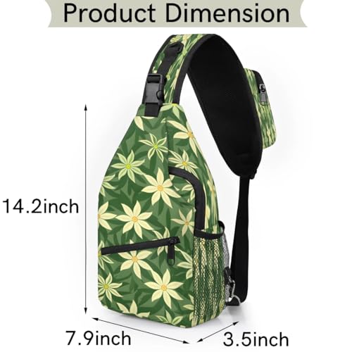 Bolso bandolera unisex con diseño geométrico y flores miniatura 2