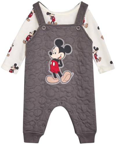 Image of Disney Baby Boys Overalls - 2 Piece Mickey Mouse Long Sleeve Shirt & Boy Romper for Newborn - Baby Boy Outfits
