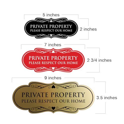 Pancarte Private Property signalisation extérieure grand format noir - 7