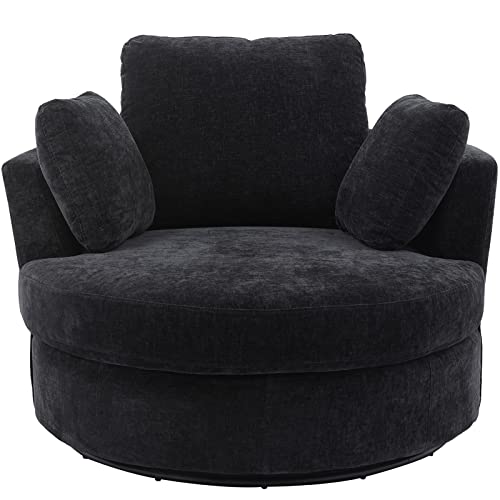 Sillón Plegable Negro Redondo Giratorio miniatura 1
