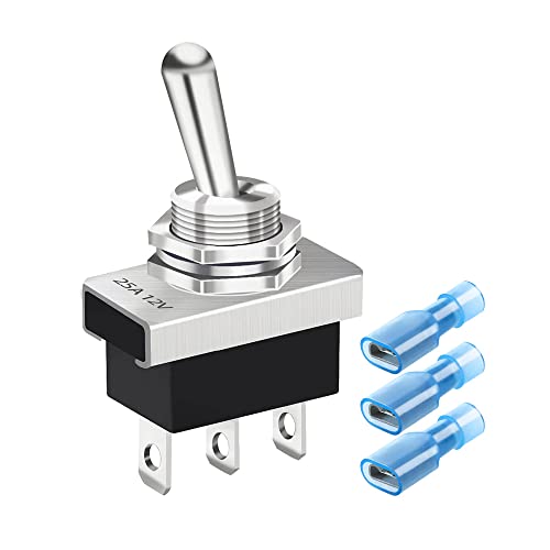 Gebildet Metall EIN/AUS/EIN Kippschalter 25A 12VDC/15A 24VDC/10A 250VAC/ 15A 125VAC SPDT 3Pin 3 Position Wippschalter für Auto Auto KN3D-103