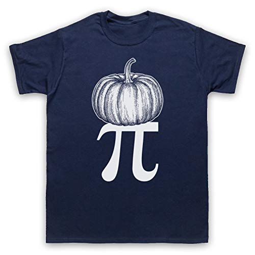 My Icon Art & Clothing Pumpkin Pi Pie Halloween Maths Food Parody - Maglietta da uomo blu scuro S/Petto 86/ 91 cm