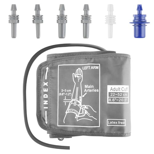 Brassard Tensiomètre de Remplacement 22-52cm Brassard Tensiometre Electrique Tension Bras Grande pour Adultes Avec 6 Connecteurs, Compatible avec la Plupart des...