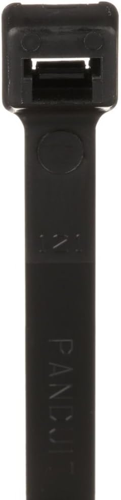 Panduit PLT4H-L0 Pan-Ty Cable Tie, Weather Resistant Nylon 6.6, Light-Heavy Cross Section, Straight Tip, 120lbs Min Tensile Strength, 4.0" Max Bundle Diameter, 0.075" Thickness, 0.30" Width, 14.5" Length (Pack of 50)