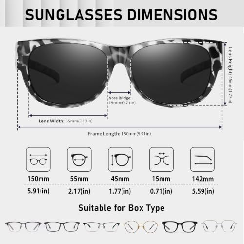 Image of HAOLOTA Fit Over Glasses Sunglasses for Women Polarized