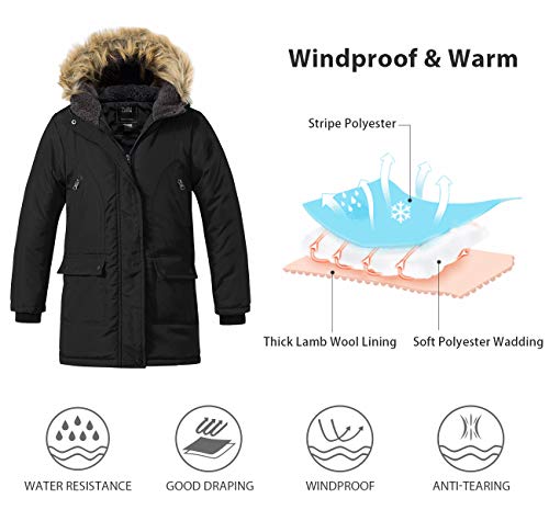 ZSHOW Girls' Hooded Puffer Jacket Water Winter Coat Outerwear Jacket Warm Parka4