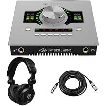 واجهة صوتية Universal Audio Apollo Twin X DUO Gen 2 Thunderbolt 3 مع مكونات Studio+ الإضافية، وحزمة مع سماعات شاشة TAPH100 وكابل ميكروفون 25 XLR M إلى F