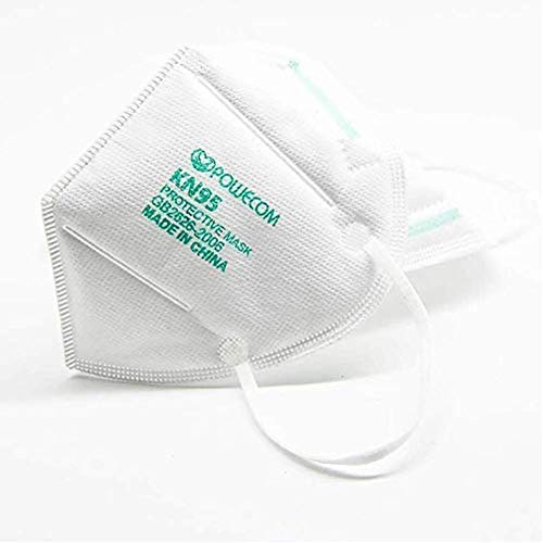 Powecom KN95 Face Mask on FDA List, 10 Pack Disposable Masks, Protection Against PM2.5 from Fire Smoke, Dust for Adults, Men, Women, Essential Workers - 10 Pcs