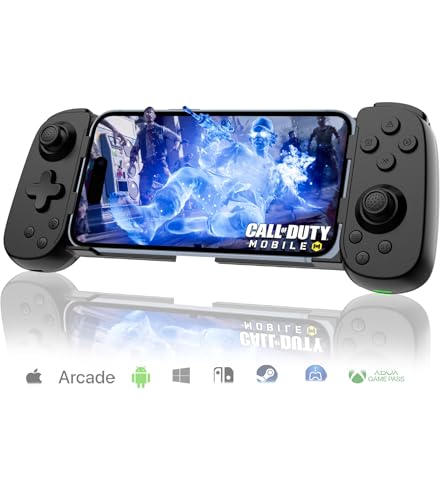 Crotrain Wireless Gamepad Controller for iPhone 17/16/15/14/iPad/iOS/Galaxy S25/24/23/Android/Tablet, Phone Game Controller for Xbox Cloud Gaming/PS Remote Play/Call of Duty Mobile/Genshin/Roblox/Diablo