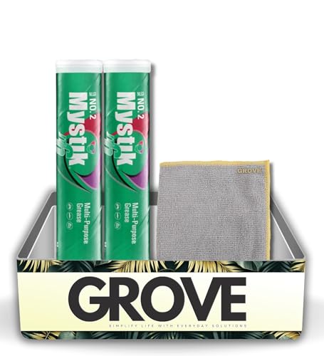 Image of Mystik JT-6 Multi-Purpose #2 Grease 14 oz Bundle with Microfiber Cloth - High-Temperature, Water-Resistant Grease for Superior Anti-Seize Protection Under Heavy Loads - (3 Items)