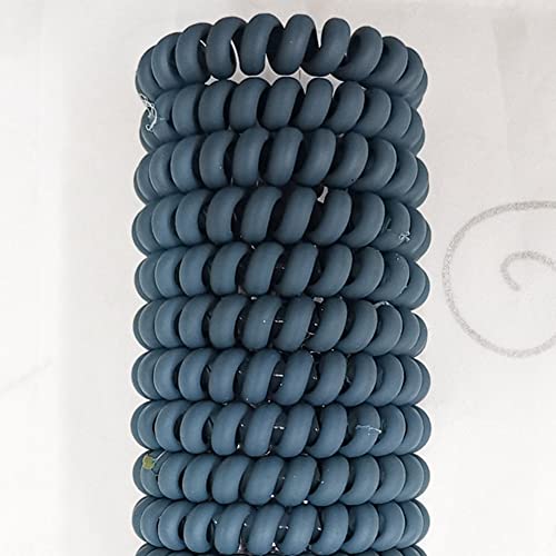 SHTGOI 10 gomas elásticas para el cabello, en espiral, para el pelo, para mujeres y niñas, color azul oscuro