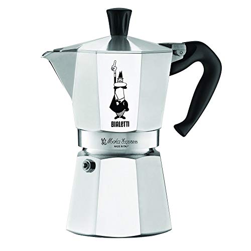 Image of Bialetti Original 6-Cup Moka Express Stovetop Espresso Maker | Silver, 300 ml, Fast Brewing, Heat Diffusing Design
