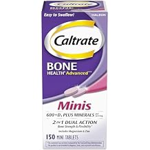 Caltrate Minis 600 Plus D3 Plus Minerals أقراص مكملات الكالسيوم وفيتامين D ، صحة العظام والمعدن المكمل للبالغين - 150 Count