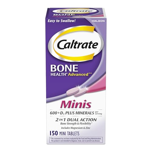 Caltrate Minis 600 Plus D3 Plus Minerals Calcium and Vitamin D Supplement Tablets, Bone Health and Mineral Supplement for Adults - 150 Count