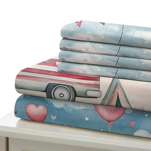 Parure de lit camionnette vintage double 200x200 microfibre 3D