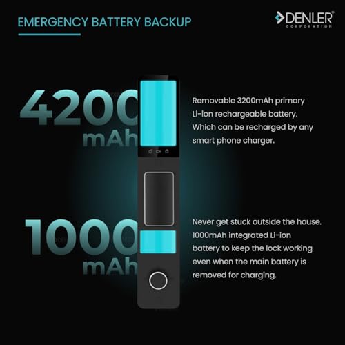 Image of Denler FLv6 8-in-1 Smart Door Lock | 3D Face Recognition | Video Intercom | Wi-Fi App Unlock | Fingerprint | RFID Card | PIN | Key | CNC Design