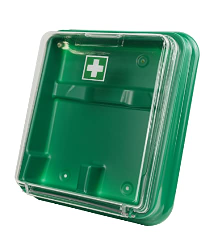 BARIKOS Wandbehälter für Zwei Augenspülflaschen mit 620 ml | Kunststoff-Behälter mit transparentem Deckel | Erste Hilfe Cover