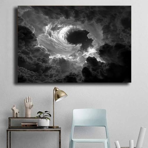 Poster noir et blanc vortex cosmique pour habiller un mur vide de salon ou salle de bain - 4