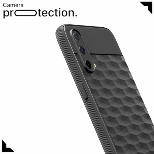 Image of Pikkme Back Cover for Oneplus Nord CE 5G Camera Protection 3D Hexa Cube Design Silicone Protective Bumper Case (Black)