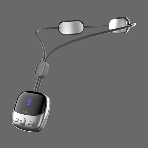 Neck Massager with Heat Portable Neck Shoulder Massager Deep Tissue Pendant Double Pulse Tech Massager for Shoulders Neck and Arms