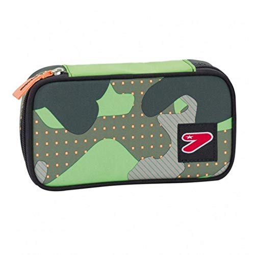 Portapenne round plus big - camouflage (celeste)