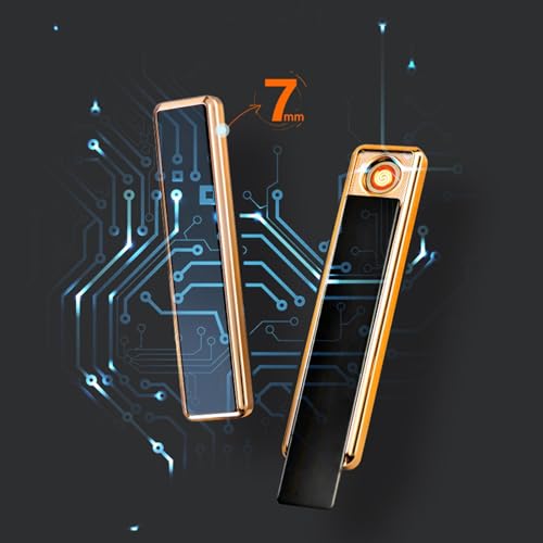 Encendedor USB recargable resistente al viento azul miniatura 2