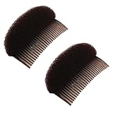 2PCS Bump It Up Volume Inserts Beehive Hair Styler, 29 Teeth Insert Tool Hair Comb Bouffant Padding Bun Maker, Multifunctional Beehive Hair Shaper with Comb （Brown)