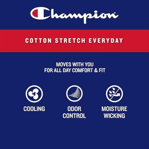 Image of Champion Men's Everyday Cotton Stretch 5 Pack Boxer Briefs, Total Support Pouch, Moisture-Wicking, No Ride-up Fit
