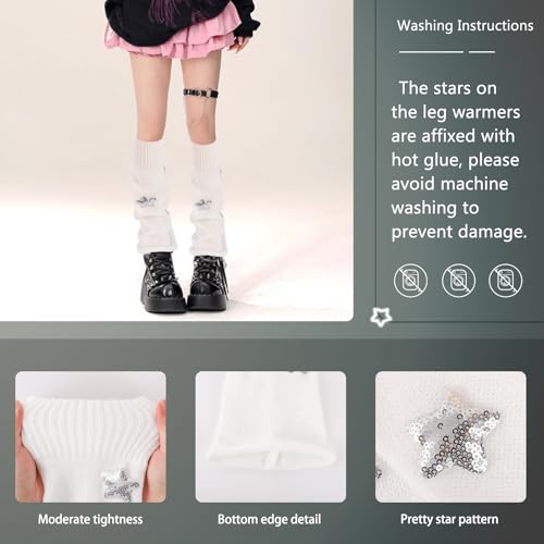 Image of Junely Leg Warmers for Women Kawaii Leg Warmer Cute Legwarmers Japanese Socks Emo Lolita Gyaru Harajuku Accessories