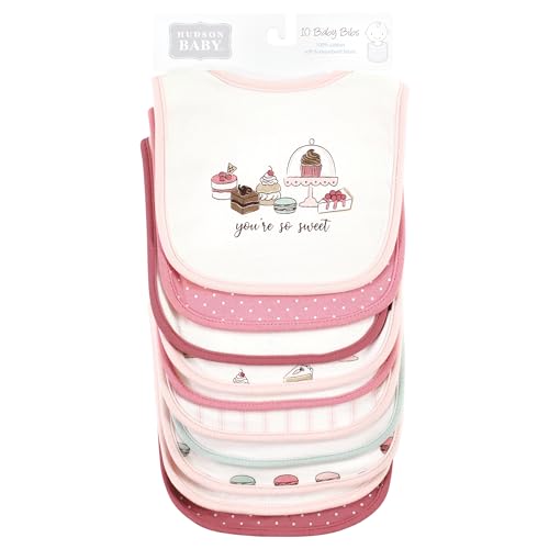 Image of Hudson Baby Unisex Baby Cotton Bibs, Sweet Bakery, One Size