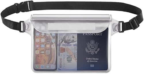 Miniatura 2 de Bolsa impermeable para teléfono con correa de cintura ajustable, bolsa seca sensible a la pantalla táctil para mantener el teléfono y objetos de